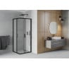 Mexen Rio кабина за душ квадратна 80 x 80 см, матова, черна - 860-080-080-70-30