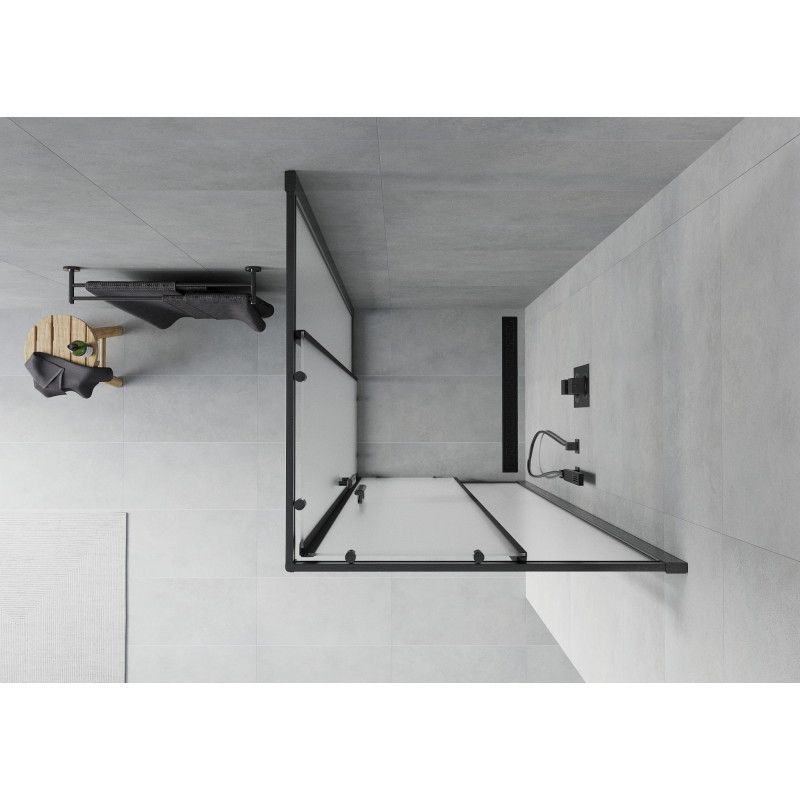 Mexen Rio квадратна душ кабина 90 x 90 см, матирана, черна - 860-090-090-70-30