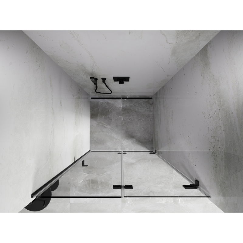 Mexen Lunar-F сгъваеми душ врати десни 85 см, прозрачни, оръжеен метал - 836-085-000-95-00-P