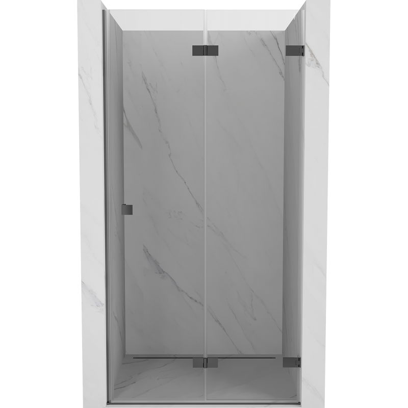Mexen Lunar-F сгъваеми душови врати десни 95 см, прозрачни, gun metal - 836-095-000-95-00-P