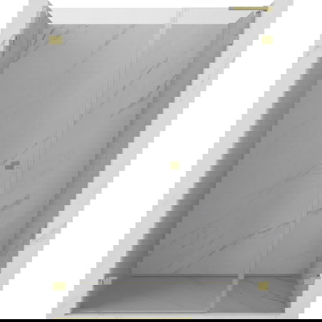 Mexen Lunar-B L ляви отварящи се душ врати 135 см, прозрачно, златно матово - 832SL-135-050-55-00-L