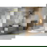 Mexen Rio полукръгла душ кабина 90 x 90 cm, бели ивици, златен + поддушово корито Rio, бял - 863-090-090-50-20-4710