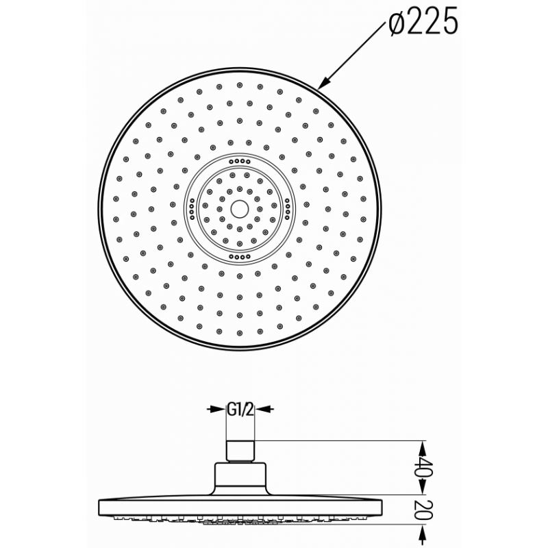 Mexen D-05 душ за дъжд 22 см, хром/бяло - 79705-00