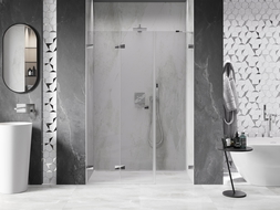 Mexen Lunar-F сгъваеми душ врати леви 135 см, прозрачни, хром - 836S-135-050-01-00-L