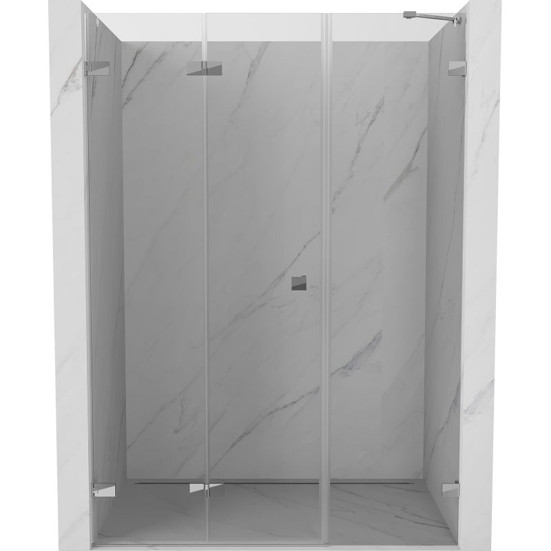 Mexen Lunar-F сгъваеми душ врати леви 140 cm, прозрачни, хром - 836S-140-050-01-00-L