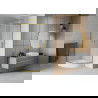 Мексен Рио душ кабина полукръгла 90 x 90 см, матово стъкло, златно + поддушово корито Рио, бяло - 863-090-090-50-30-4710