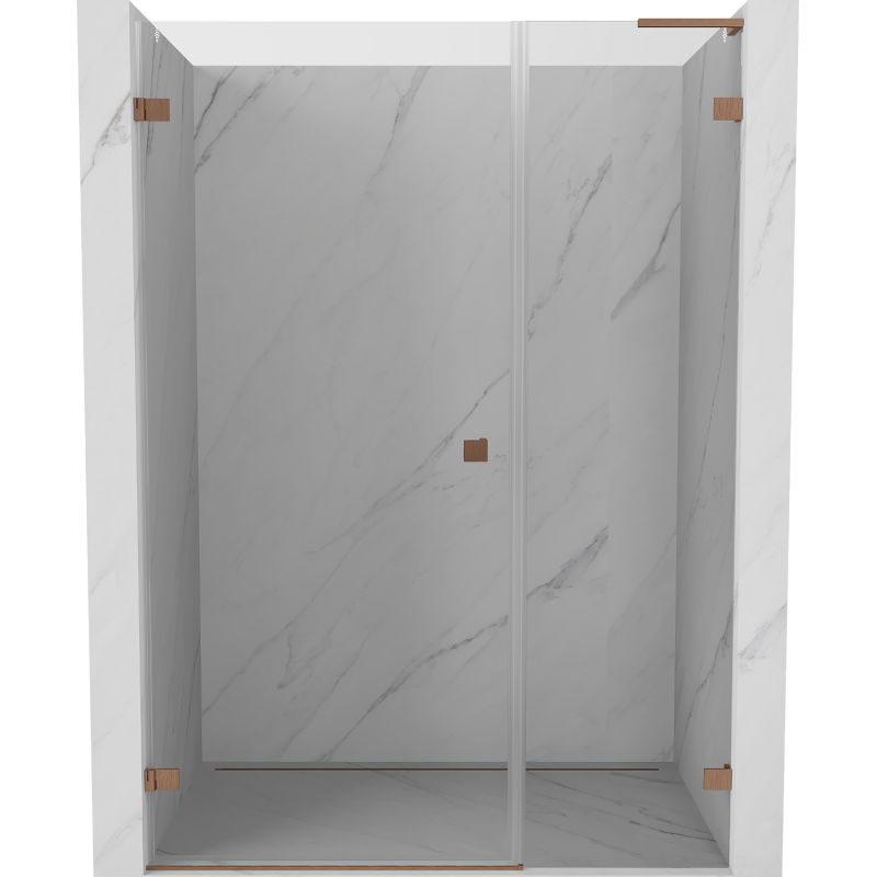 Mexen Lunar-B L ляви врати за душ кабина 130 cm, прозрачни, матиран мед - 832SL-130-050-65-00-L
