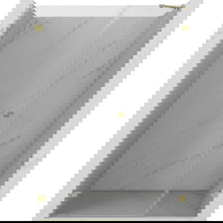 Mexen Lunar-B ляви душ врати, люлеещи се, 125 см, прозрачни, матово злато - 832S-125-050-55-00-L