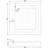 Mexen Rio квадратна душ кабина 90 x 90 см, прозрачна, златна + корито, бяло