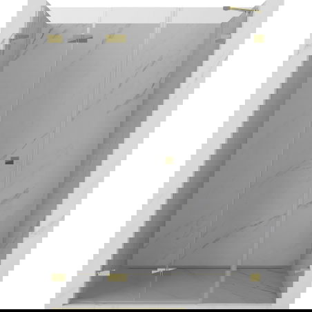 Mexen Lunar-F сгъваеми врати за душ лява 115 см, прозрачни, златни - 836S-115-050-50-00-L