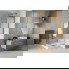 Mexen Rio душ кабина квадратна 80 x 80 см, райе, златна + душ база Rio, бяла - 860-080-080-50-20-4510
