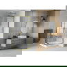 Mexen Rio душ кабина квадратна 80 x 80 см, райе, златна + душ база Rio, бяла - 860-080-080-50-20-4510