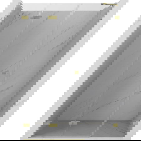 Mexen Lunar-F сгъваеми душ врати леви 125 см, прозрачни, злато матирано - 836S-125-050-55-00-L