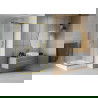Mexen Rio душ кабина квадратна 90 x 90 см, матирано, златно + под на Rio, бяло - 860-090-090-50-30-4510
