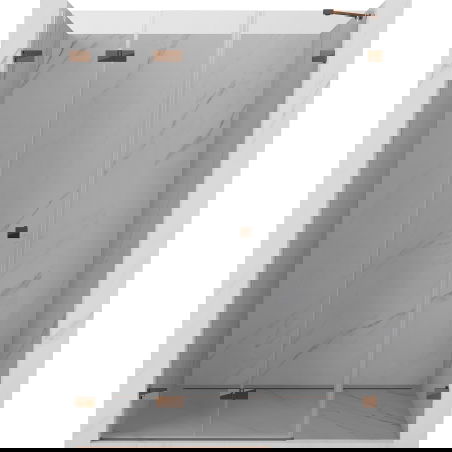 Mexen Lunar-F сгъваеми душ врати ляво 145 см, прозрачни, розово злато - 836S-145-050-60-00-L