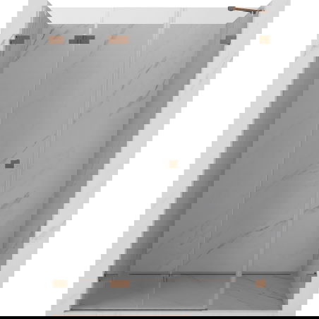 Mexen Lunar-F сгъваеми душ врати, лява посока 110 см, прозрачни, четкан мед - 836S-110-050-65-00-L