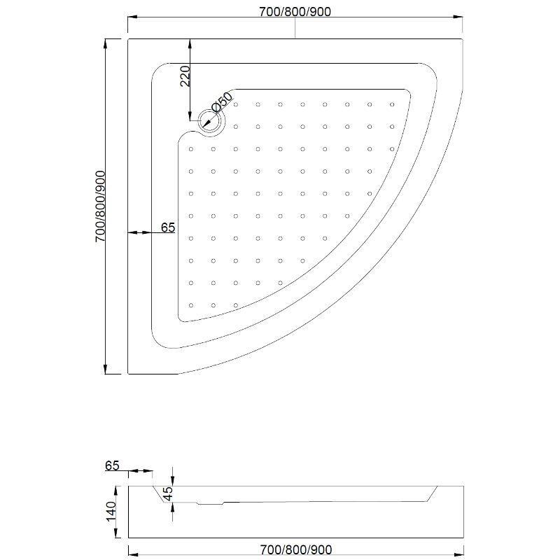 Mexen Rio полукръгла душ кабина 80 x 80 см, графит, черна + корито Rio, бяло - 863-080-080-70-40-4710