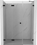 Mexen Lunar-F лява сгъваема душ врата 130 см, прозрачна, черна - 836S-130-050-70-00-L