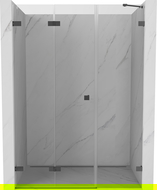 Mexen Lunar-F сгъваеми душ врати ляви 140 см, прозрачни, gun metal - 836S-140-050-95-00-L