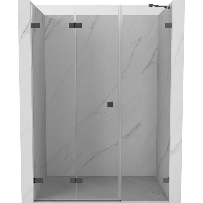 Mexen Lunar-F леви сгъваеми душ врати 150 cm, прозрачни, gun metal - 836S-150-050-95-00-L