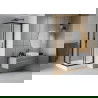 Мекзен Рио квадратна душ кабина 90 x 90 см, матирана, черна + корито Рио, бяло - 860-090-090-70-30-4510