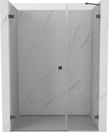 Mexen Lunar-B ляво отваряща се душ кабина 140 cm, прозрачна, четка Gun Gray - 832S-140-050-66-00-L