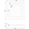 Mexen Rio квадратна душ кабина 80 x 80 см, графит, черна + поддушов улей, бял