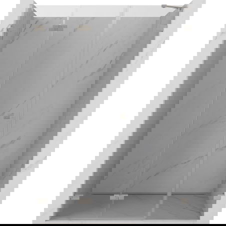 Mexen Lunar-F сгъваеми душ врати леви 140 см, прозрачен, четкан никел - 836S-140-050-97-00-L