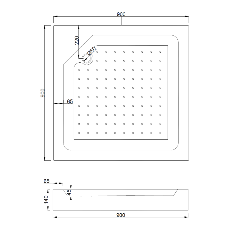 Mexen Rio квадратна душ кабина 90 x 90 см, графит, черна + поддушово корито,