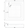 Mexen Rio душ кабина квадратна 90 x 90 см, графит, черен + поддънка Rio, бяла - 860-090-090-70-40-4510