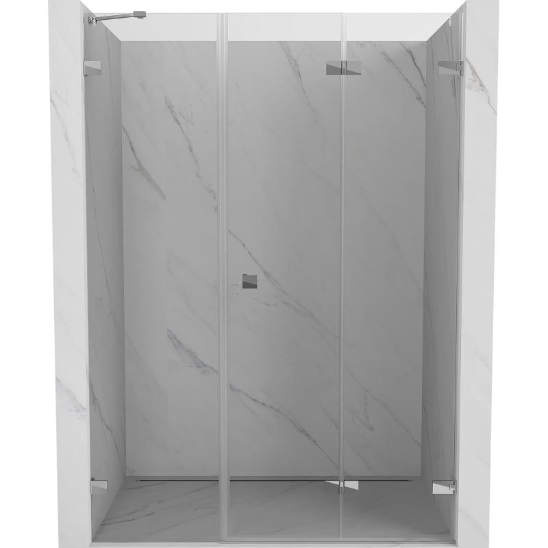 Mexen Lunar-F сгъваеми душ врати дясни 130 см, прозрачни, хром - 836S-130-050-01-00-P