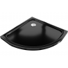 Mexen Flat полукръгъл душ кабина slim 100 x 100 см, черен, хромиран сифон - 41701010