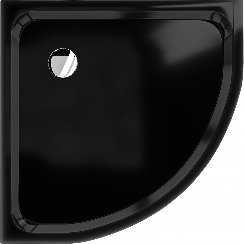 Mexen Flat полукръгъл душ корито Slim 100 x 100 см, черен, сифон хром - 41701010