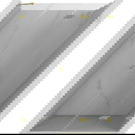 Mexen Lunar-F сгъваеми врати за душ, десни 140 см, прозрачни, златни матови - 836S-140-050-55-00-P