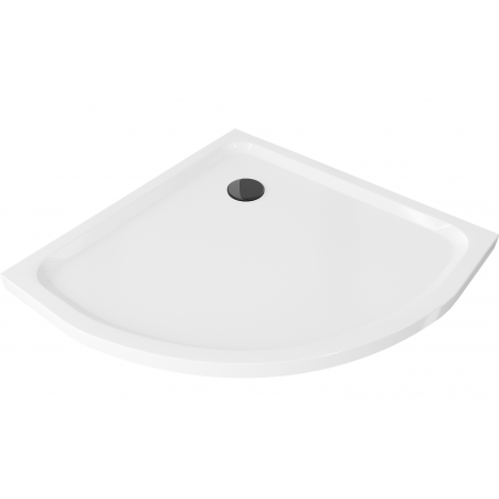 Mexen Flat полукръгъл душ-кабина Slim 100 x 100 см, бял, черен сифон - 41101010B