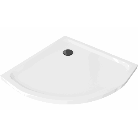 Mexen Flat полукръгъл тънък душ корито 100 x 100 см, бял, сифон черен - 41101010B
