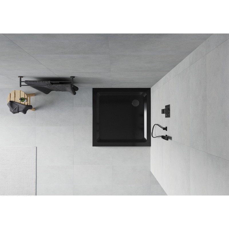 Mexen Flat квадратен душ корито слим 70 x 70 см, черен, сифон черен - 40707070B