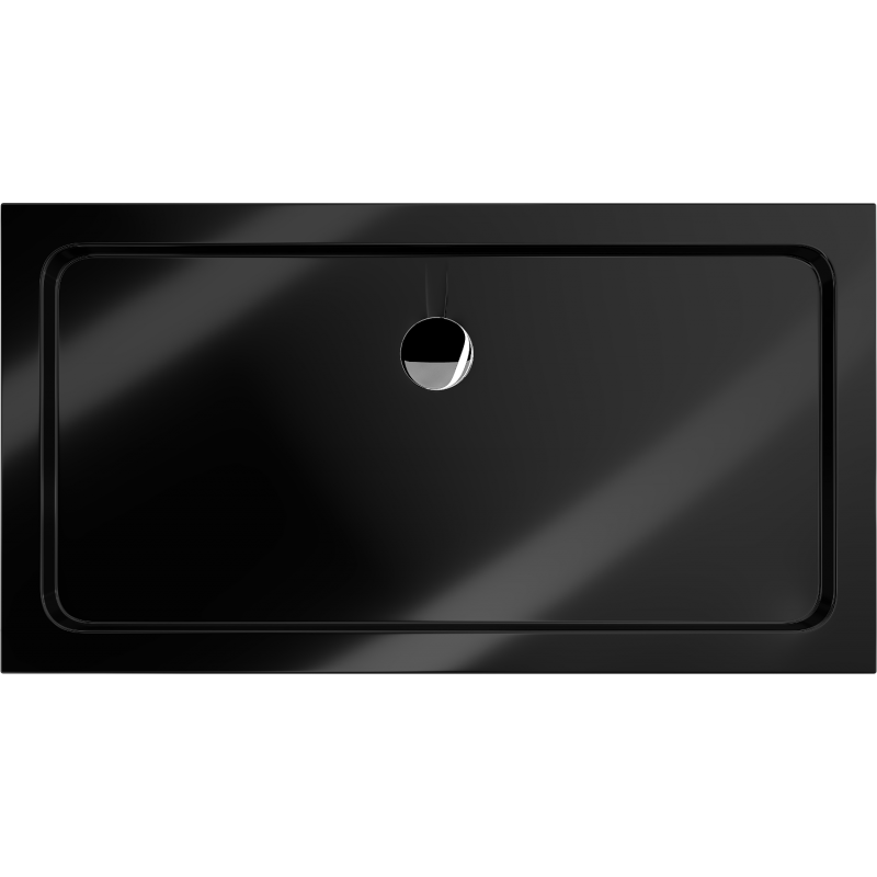 Mexen Flat правоъгълно тънко корито 140 x 70 см, черно, сифон хром - 40707014