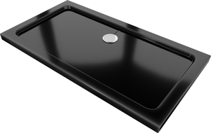 Mexen Flat правоъгълен поддон slim 120 x 70 см, черен, хромиран сифón - 40707012