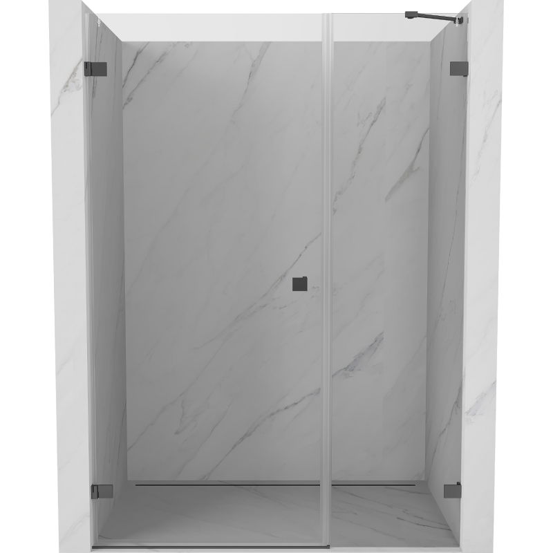 Mexen Lunar-B лява отваряема душ врата 150 см, прозрачна, gun metal - 832S-150-050-95-00-L