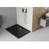 Mexen Flat правоъгълно тънко корито 80 x 70 см, черно, със златен сифон - 40707080G