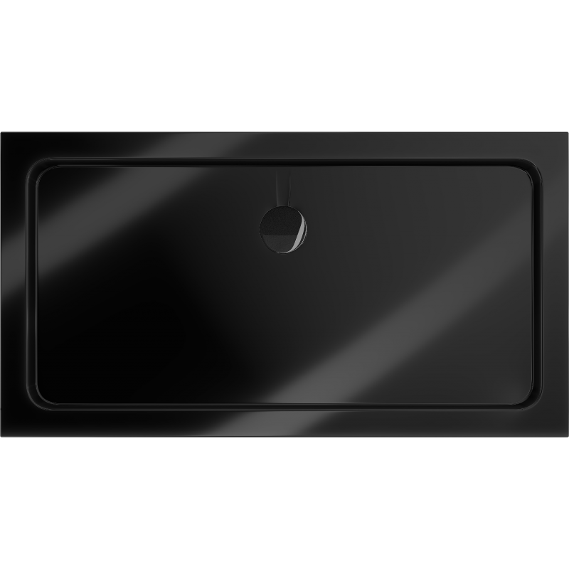 Mexen Flat правоъгълна плоча тънка 140 x 70 см, черна, сифон черен - 40707014B
