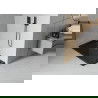 Правоъгълно тънко корито Mexen Flat 140 x 70 см, черно, черен сифон - 40707014B