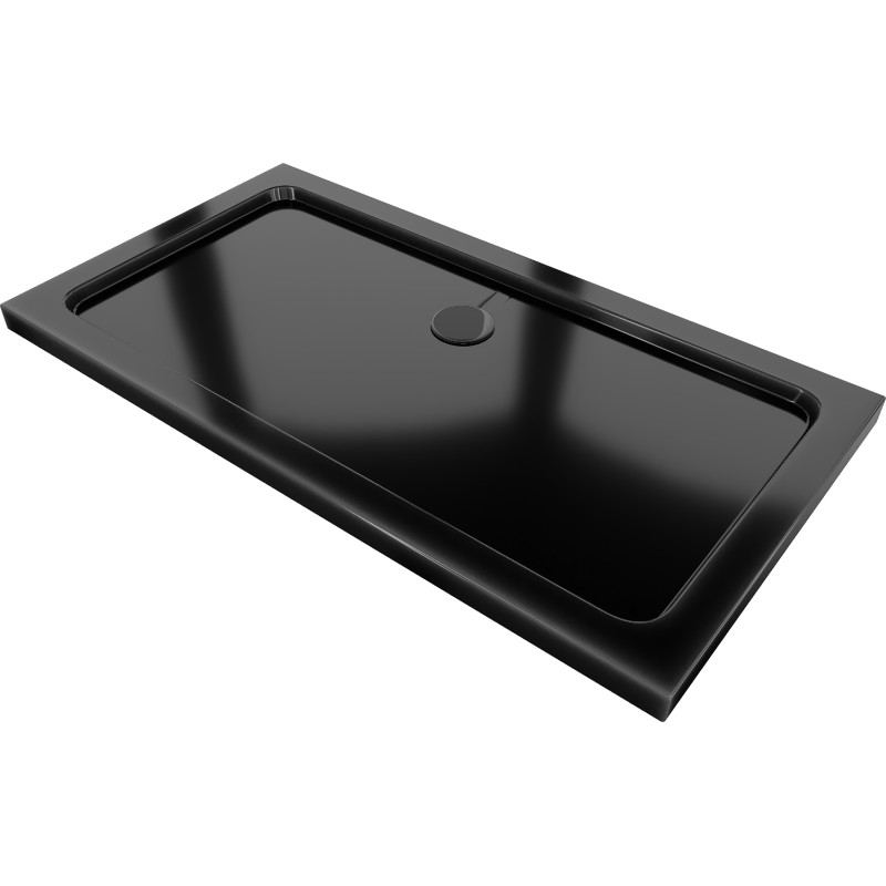 Mexen Flat тънък правоъгълен душ корито 130 x 70 см, черен, сифон черен - 40707013B