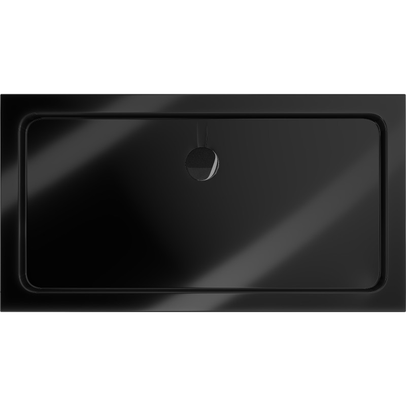 Mexen Flat тънък правоъгълен душ корито 130 x 70 см, черен, сифон черен - 40707013B