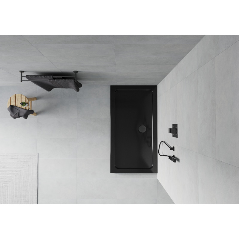 Mexen Flat правоъгълно душово корито slim 130 x 70 см, черно, сифон черен - 40707013B