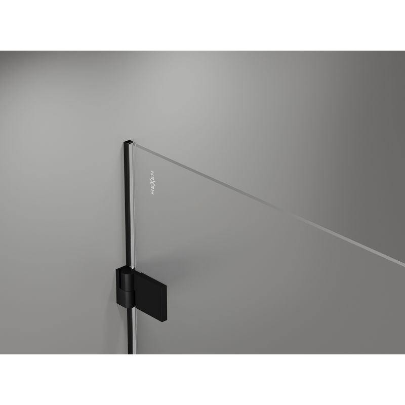 Mexen Lunar-B L лява монтажна врата за душ 140 cm, прозрачна, черна - 832SL-140-050-70-00-L