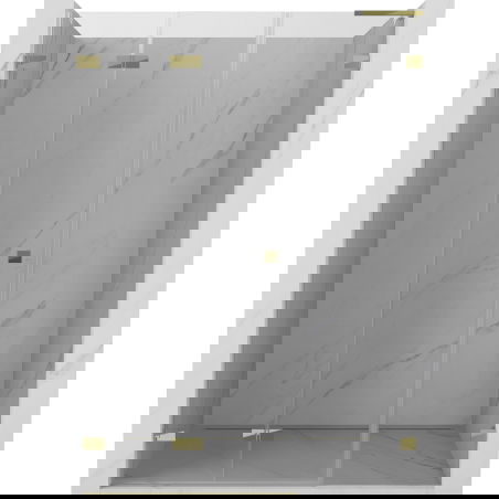 Mexen Lunar-F L сгъваеми душ врати ляви 120 см, прозрачни, златни - 836SL-120-050-50-00-L