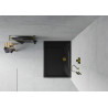 Mexen Flat правоъгълна тава тънка 130 x 90 см, черна, сифон златен - 40709013G