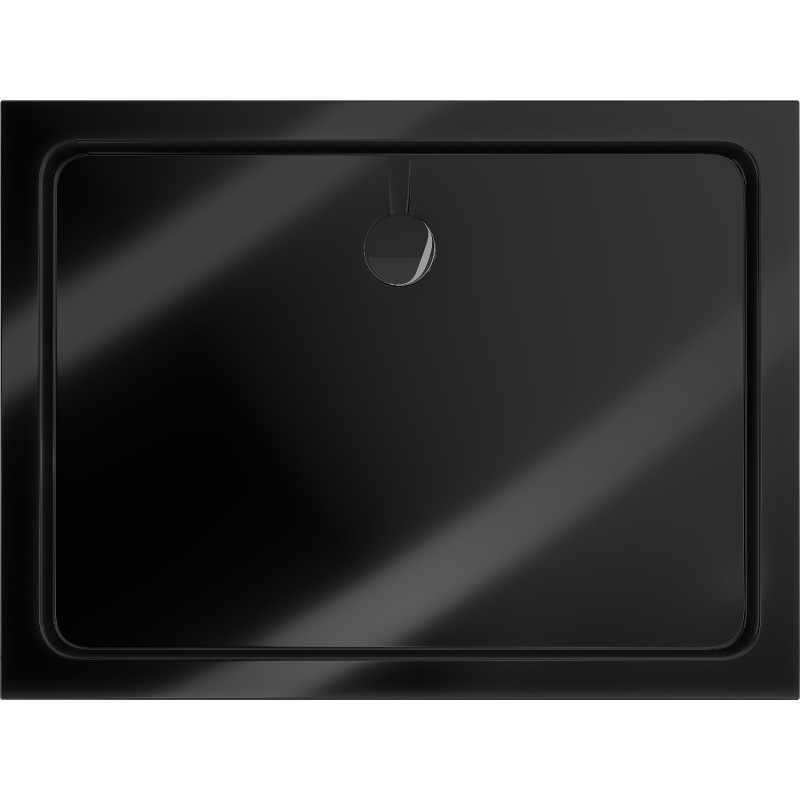 Mexen Flat правоъгълно тънко душово корито 140 x 90 см, черно, сифон черен